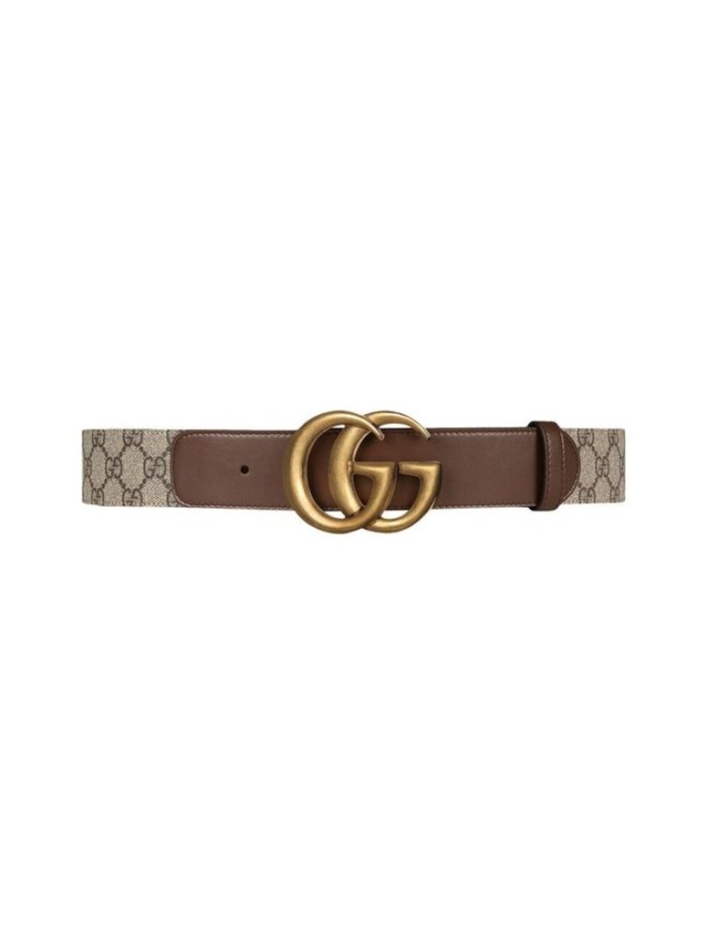 Gucci GG Supreme Marmont Double G Buckle W40mm Belt Brown 75cm 400593